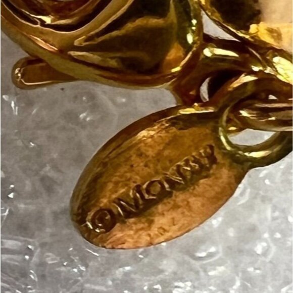 Monet Gold-Tone 18" Herringbone Necklace & Oval Polished Clip-On Earrings Set - Picture 5 of 10